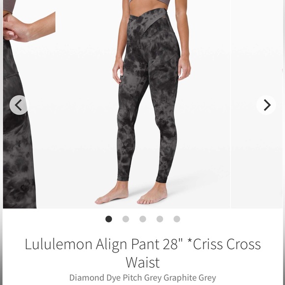 LULULEMON ALIGN PANT 28 INCH *WITH CRISS CROSS WAIST BAND Size 6 good condition - Picture 4 of 4